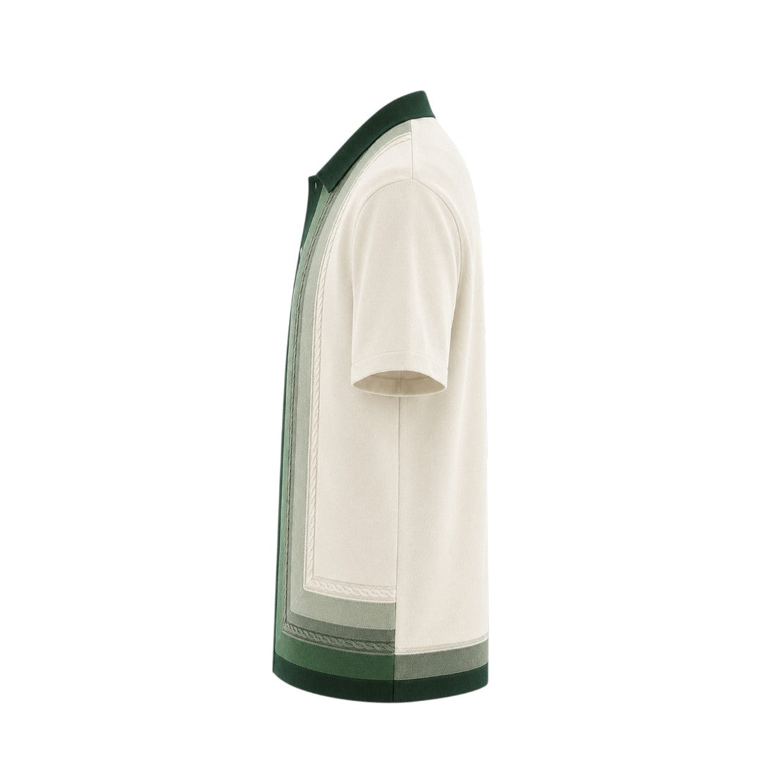 Anna G Fashion Men's Green Knit Button Polo Shirt