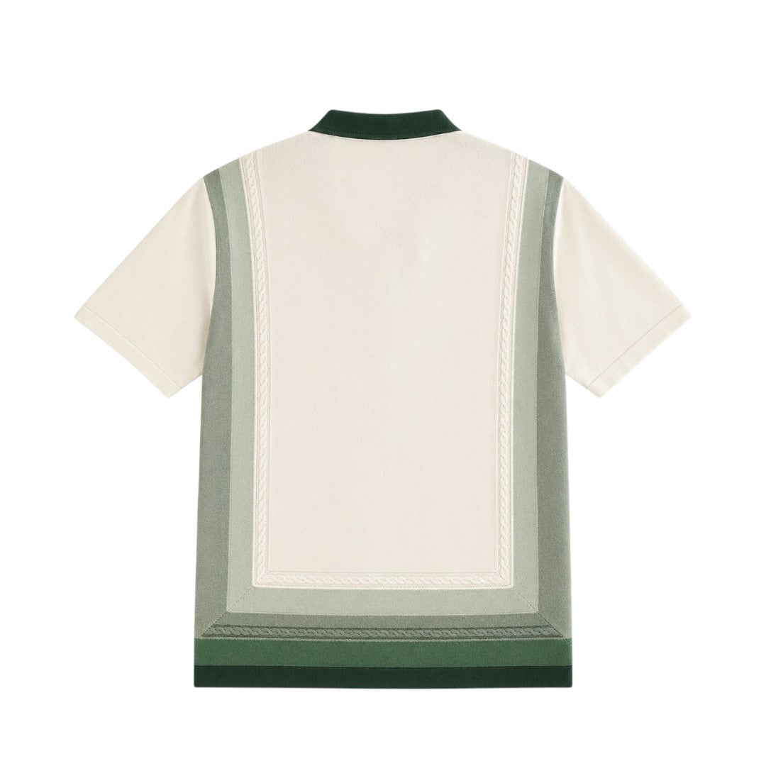 Anna G Fashion Men's Green Knit Button Polo Shirt
