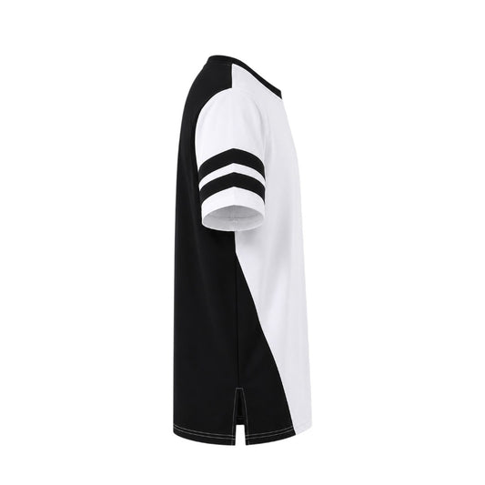 Anna G Fashion Men's Premium Black & White Color Block Crew Neck T-Shirt