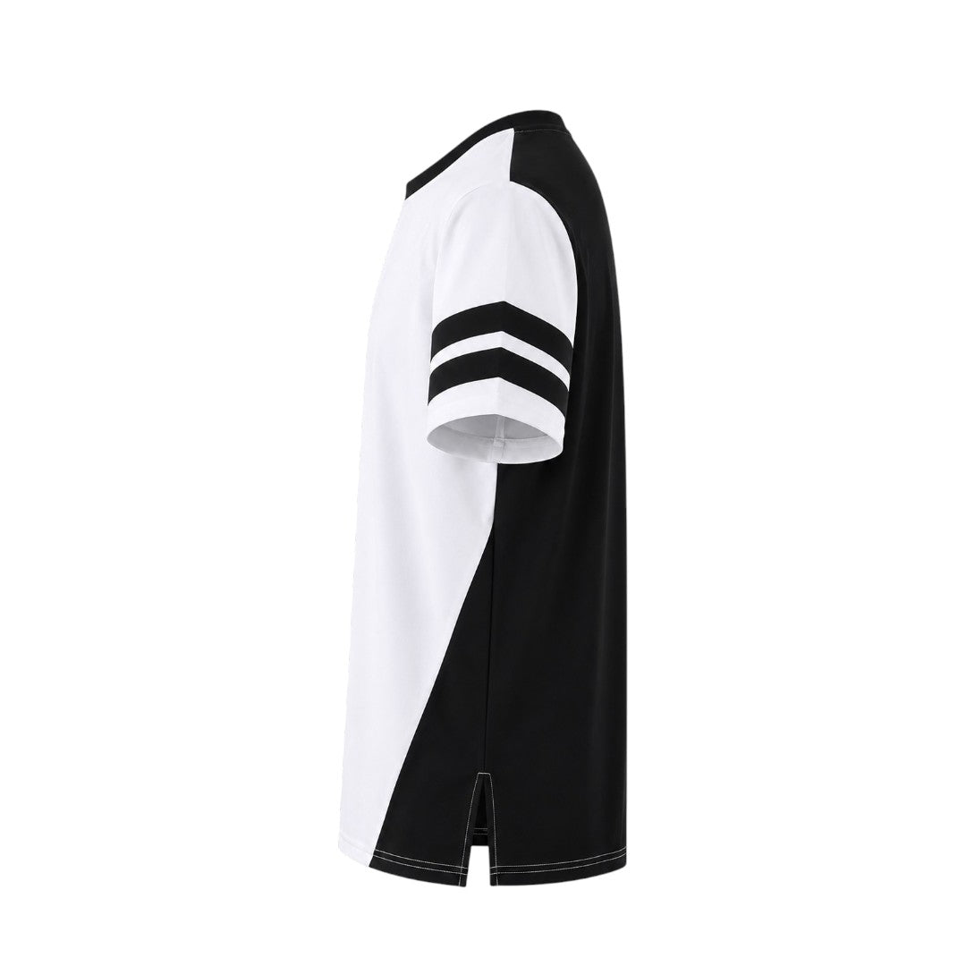 Anna G Fashion Men's Premium Black & White Color Block Crew Neck T-Shirt